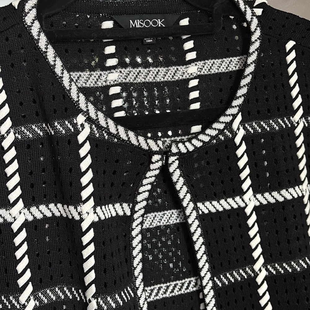 Misook Black And White Grid Pattern Jacket - image 1